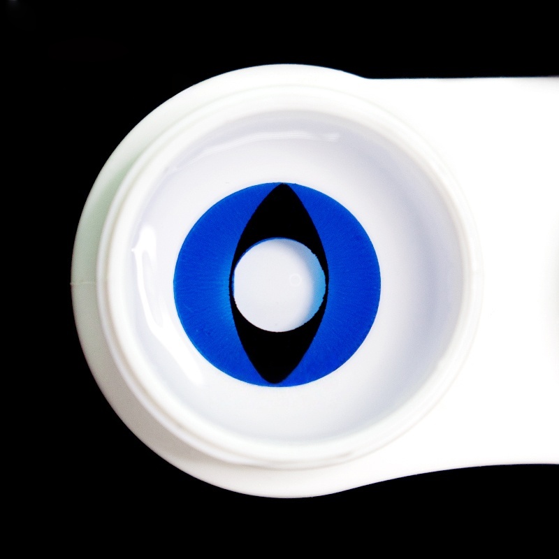 Uniieye Cat Eye Blue Halloween Cosplay Colored Contact Lenses | 1 Year